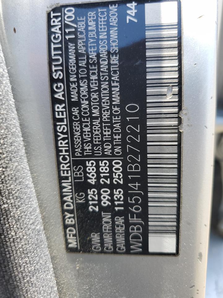 WDBJF65J41B272210 2001 Mercedes-Benz E 320