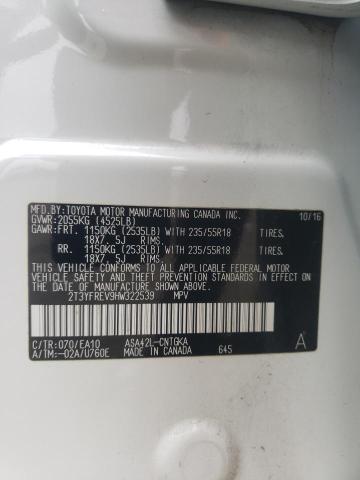 2017 Toyota Rav4 Limited VIN: 2T3YFREV9HW322539 Lot: 60435604