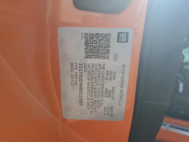 2022 CHEVROLET CORVETTE S - 1G1YB2D44N5117069
