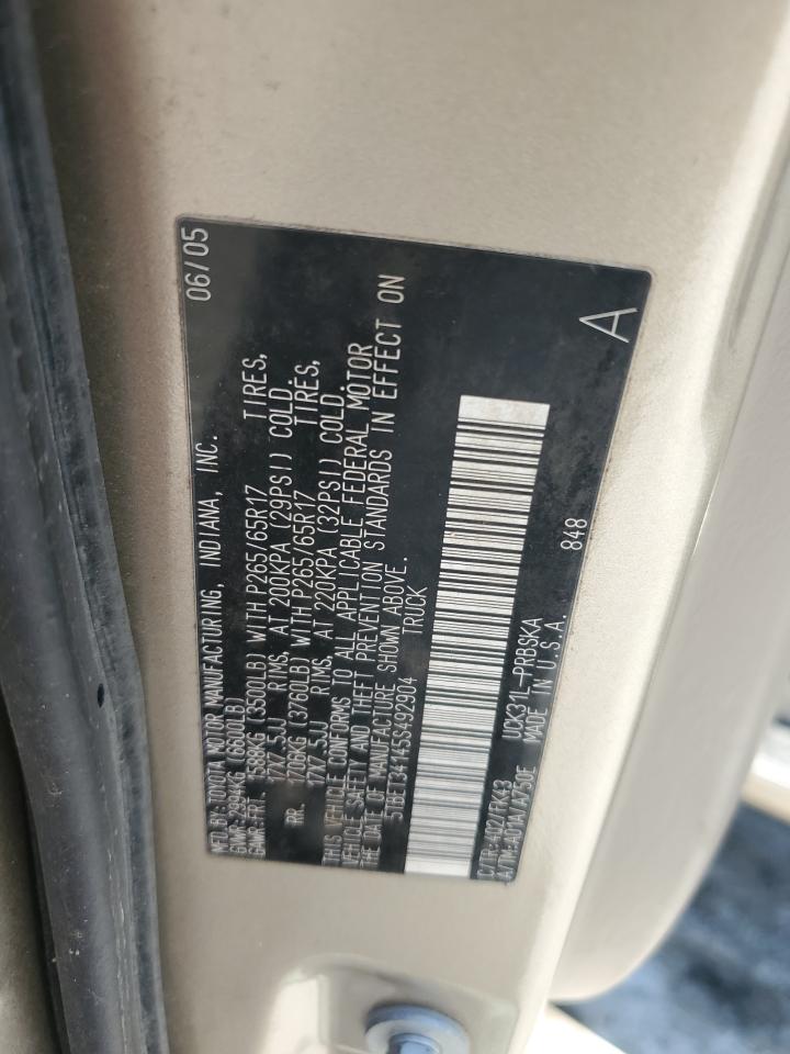 5TBET34145S492904 2005 Toyota Tundra Double Cab Sr5