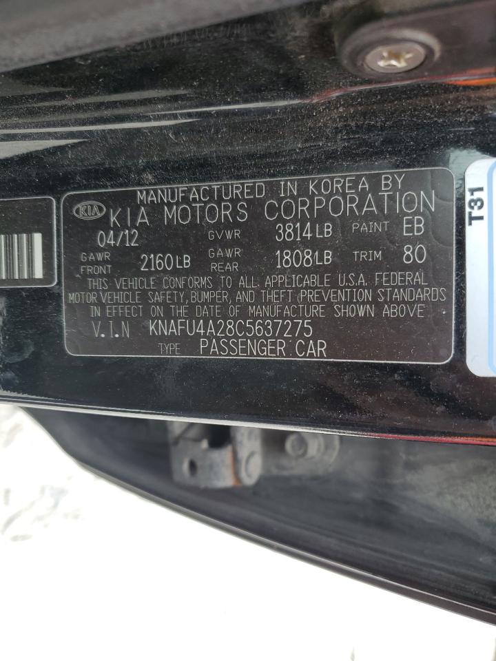 KNAFU4A28C5637275 2012 Kia Forte Ex