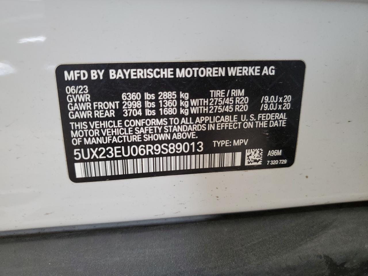 5UX23EU06R9S89013 2024 BMW X5 xDrive40I