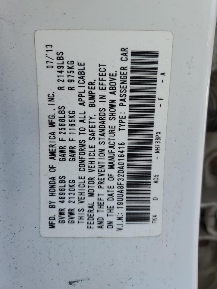 19UUA8F32DA018418 2013 Acura Tl Se