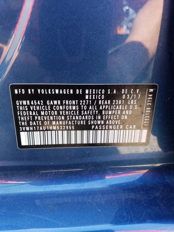 3VWH17AU1HM532955 2017 Volkswagen Golf Alltrack S