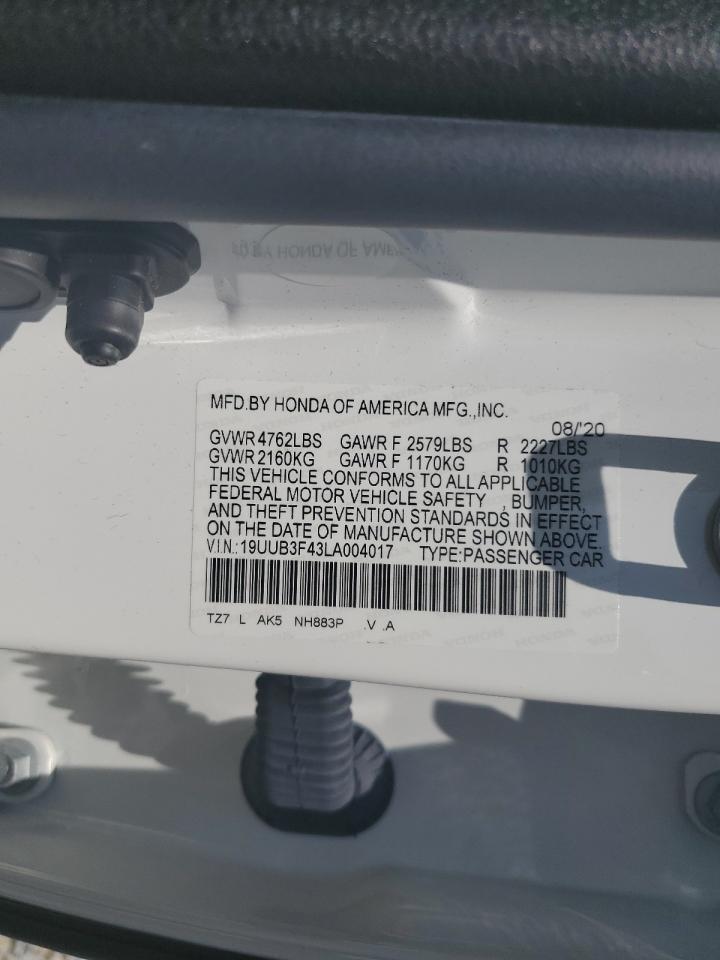 19UUB3F43LA004017 2020 Acura Tlx Technology