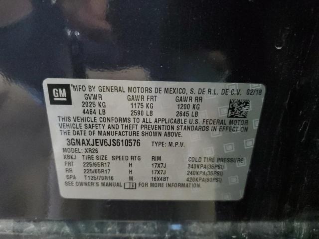 2018 CHEVROLET EQUINOX LT - 3GNAXJEV6JS610576
