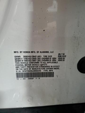 2018 Honda Pilot Exl VIN: 5FNYF6H55JB052246 Lot: 59226534