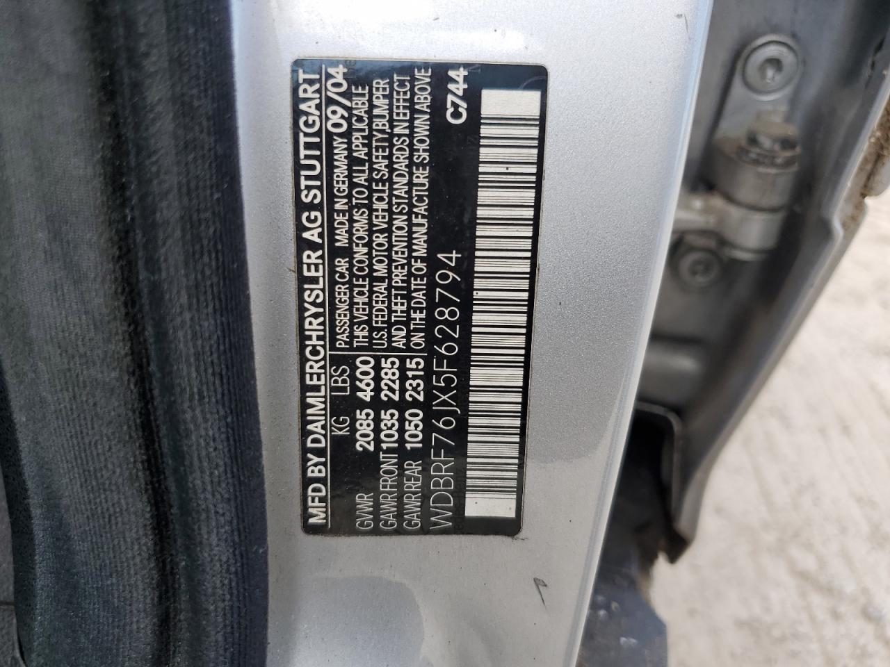 WDBRF76JX5F628794 2005 Mercedes-Benz C 55 Amg