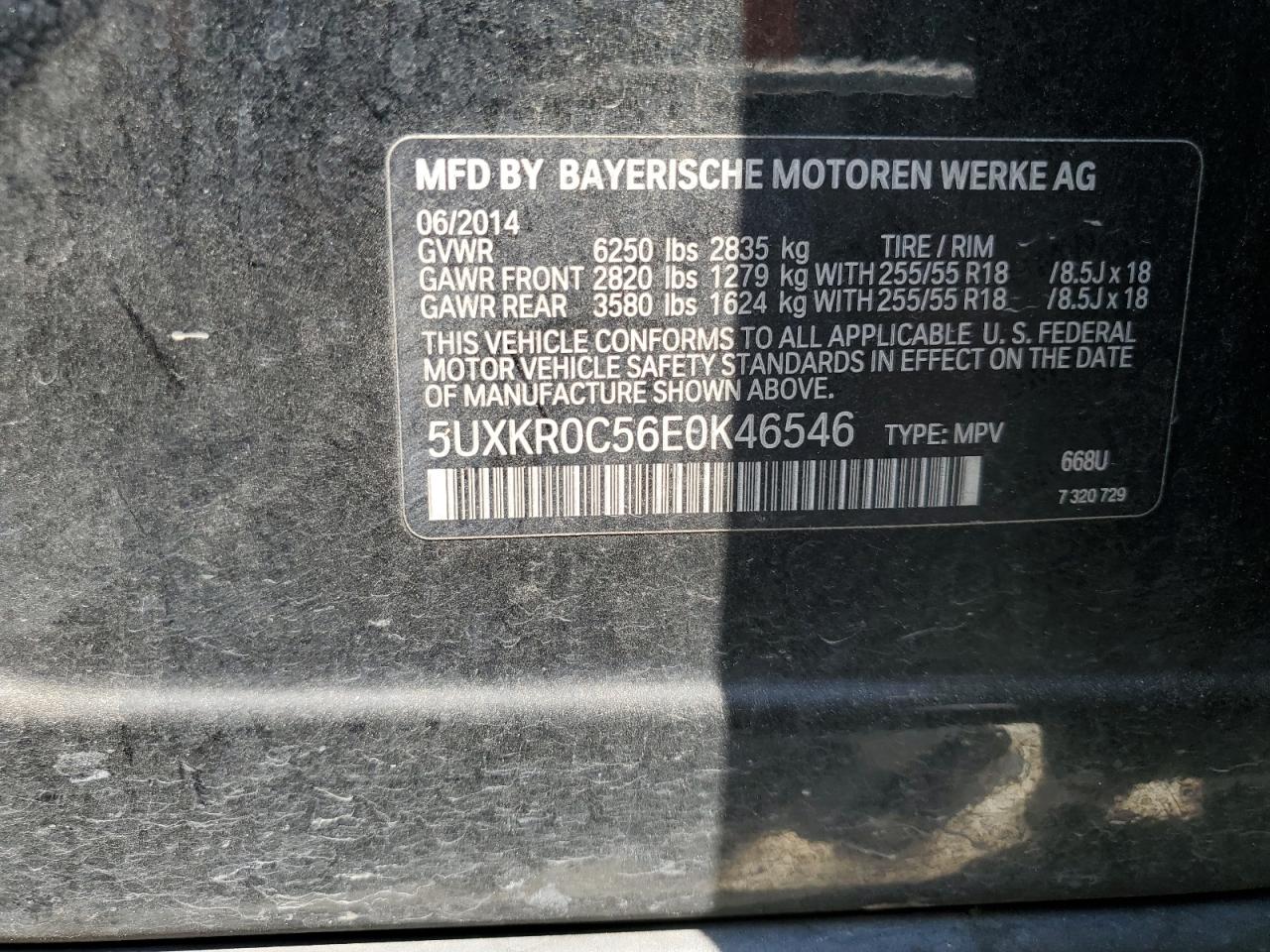 5UXKR0C56E0K46546 2014 BMW X5 xDrive35I