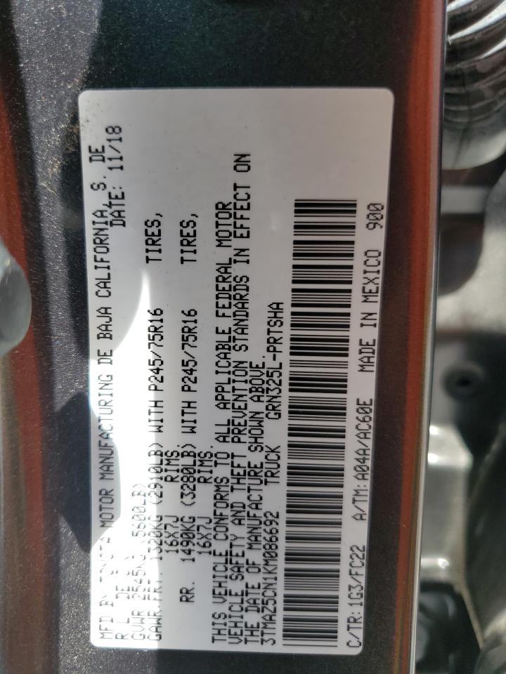 3TMAZ5CN1KM086692 2019 Toyota Tacoma Double Cab