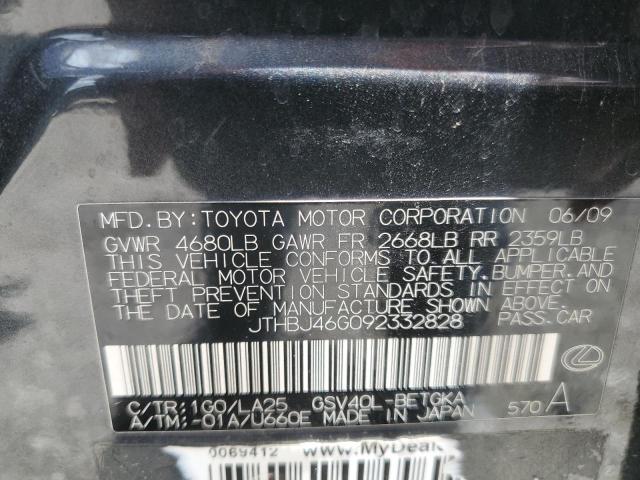 2009 Lexus Es 350 VIN: JTHBJ46G092332828 Lot: 60341284