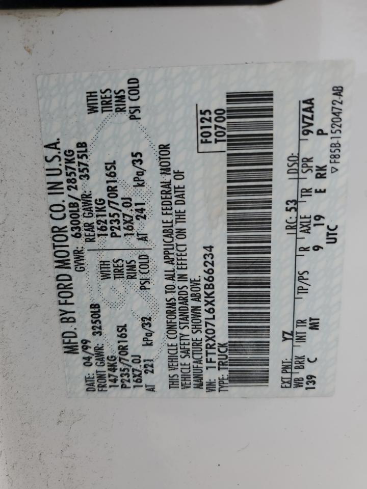 1FTRX07L6XKB66234 1999 Ford F150