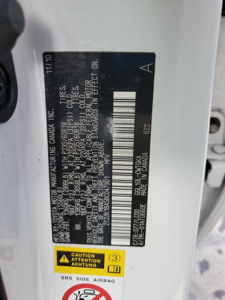 2T2ZK1BA5BC047901 2011 Lexus Rx 350