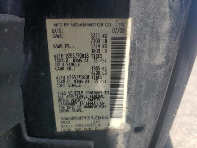 2009 Nissan Titan Xe VIN: 1N6AA06C49N317666 Lot: 60342354