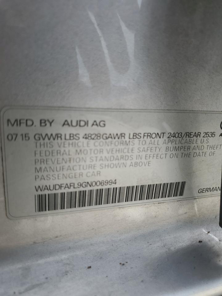 WAUDFAFL9GN006994 2016 Audi A4 Premium S-Line