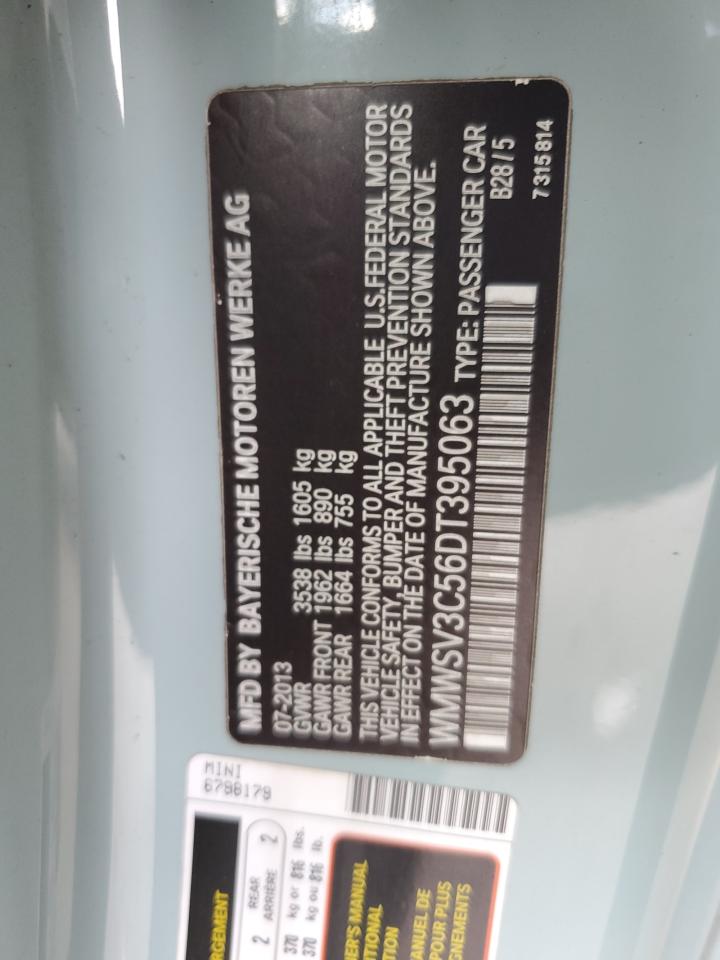 WMWSV3C56DT395063 2013 Mini Cooper S