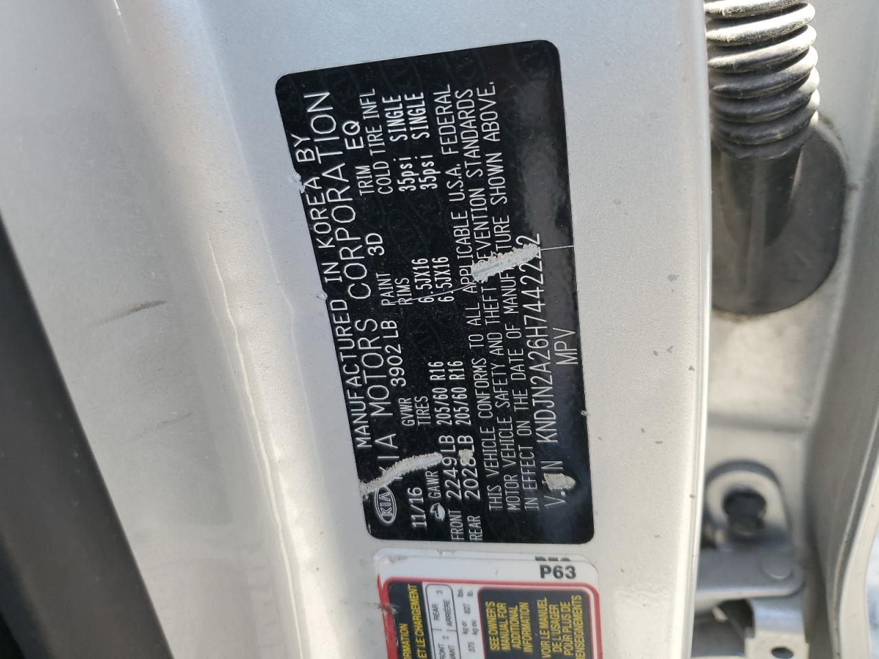 KNDJN2A26H7442222 2017 Kia Soul