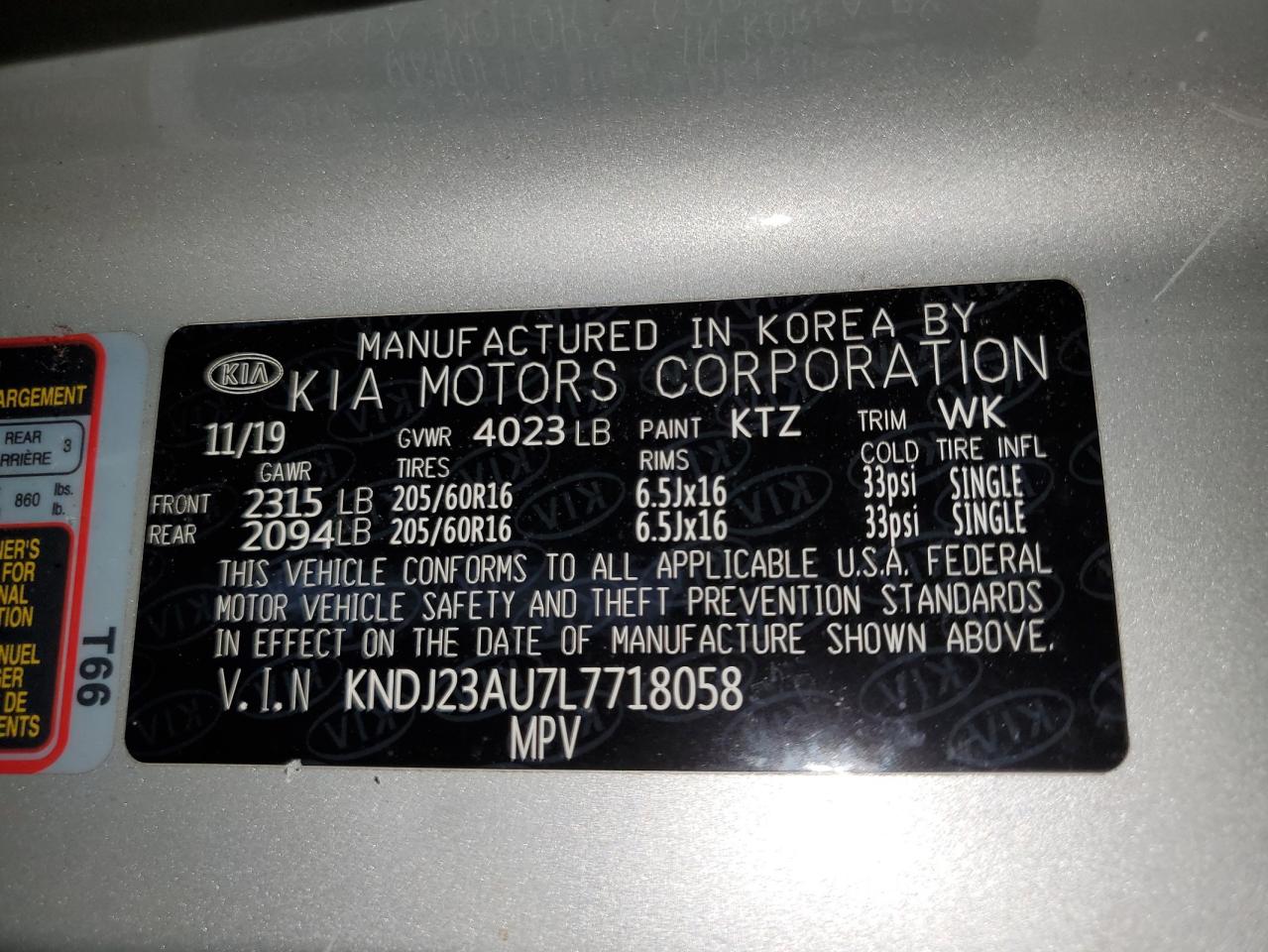 KNDJ23AU7L7718058 2020 Kia Soul Lx