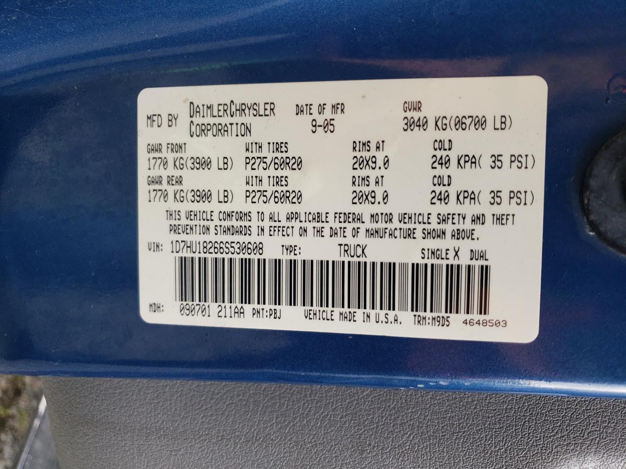 1D7HU18266S530608 2006 Dodge Ram 1500 St