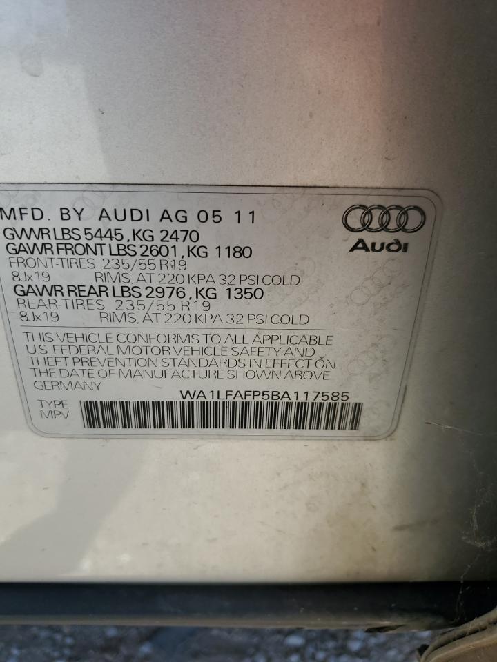 WA1LFAFP5BA117585 2011 Audi Q5 Premium Plus