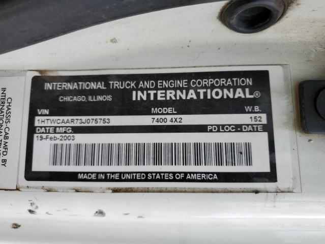 2003 International 7000 7400 VIN: 1HTWCAAR73J075753 Lot: 58625734