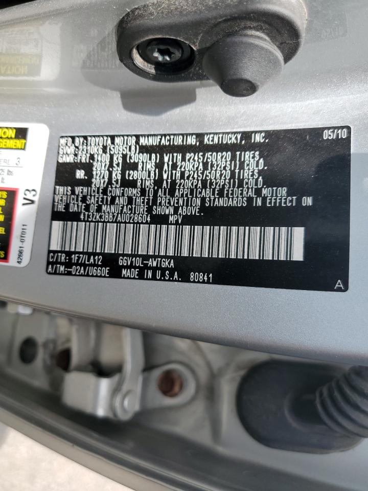 4T3ZK3BB7AU028604 2010 Toyota Venza