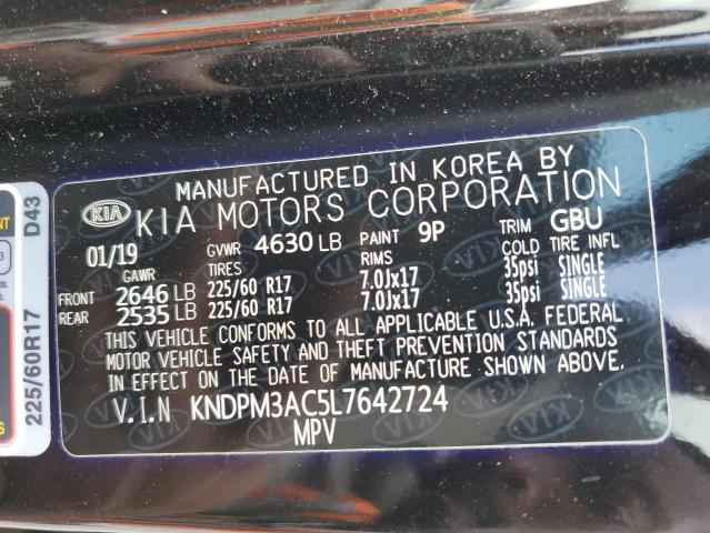 2020 Kia Sportage Lx VIN: KNDPM3AC5L7642724 Lot: 57294154