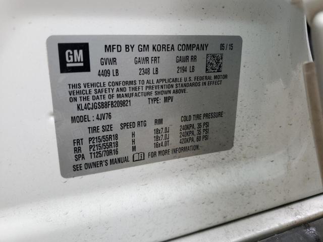 2015 Buick Encore VIN: KL4CJGSB8FB209821 Lot: 58266444