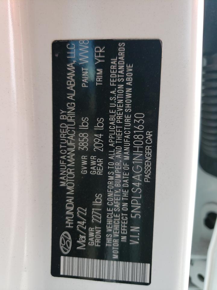 5NPLS4AG1NH081630 2022 Hyundai Elantra Sel