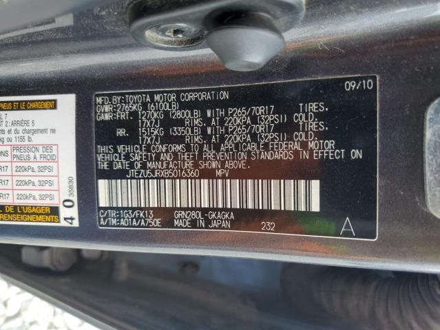 2011 Toyota 4Runner Sr5 VIN: JTEZU5JRXB5016360 Lot: 59630784