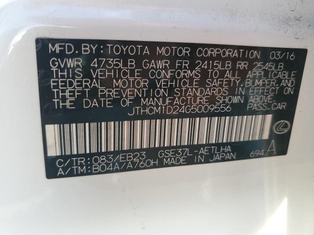 2016 Lexus Is 300 VIN: JTHCM1D24G5009556 Lot: 59582054