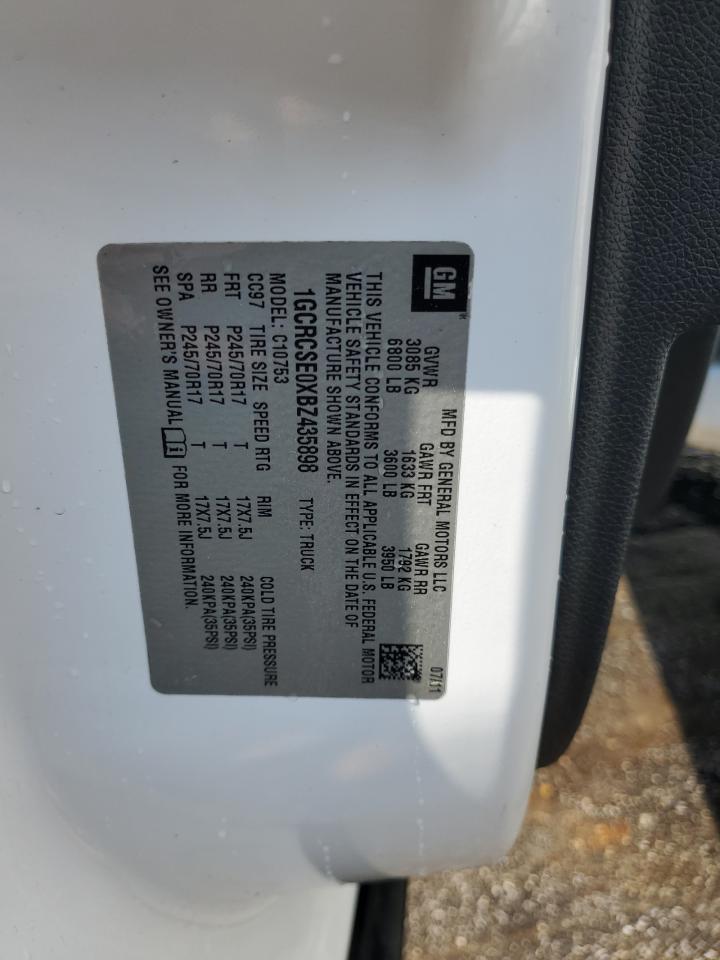 1GCRCSE0XBZ435898 2011 Chevrolet Silverado C1500 Lt