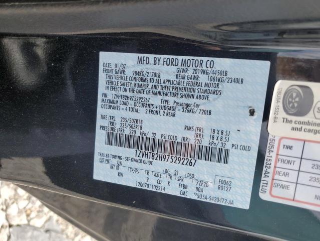 2007 Ford Mustang Gt VIN: 1ZVHT82H975292267 Lot: 59647484