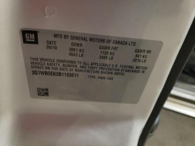 2011 Chevrolet Impala Lt VIN: 2G1WB5EK0B1103611 Lot: 58342764