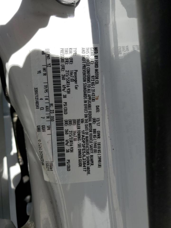 1FADP3FE5JL238417 2018 Ford Focus Se