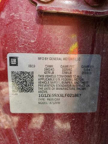 2020 Chevrolet Malibu Premier VIN: 1G1ZE5SXXLF021867 Lot: 58944354