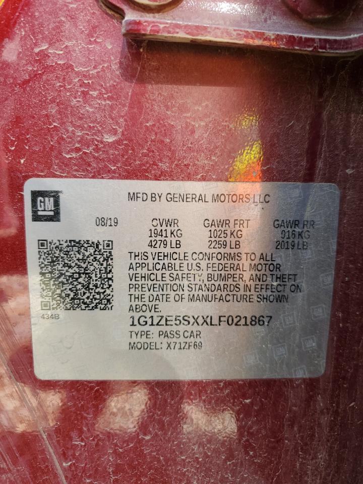 1G1ZE5SXXLF021867 2020 Chevrolet Malibu Premier