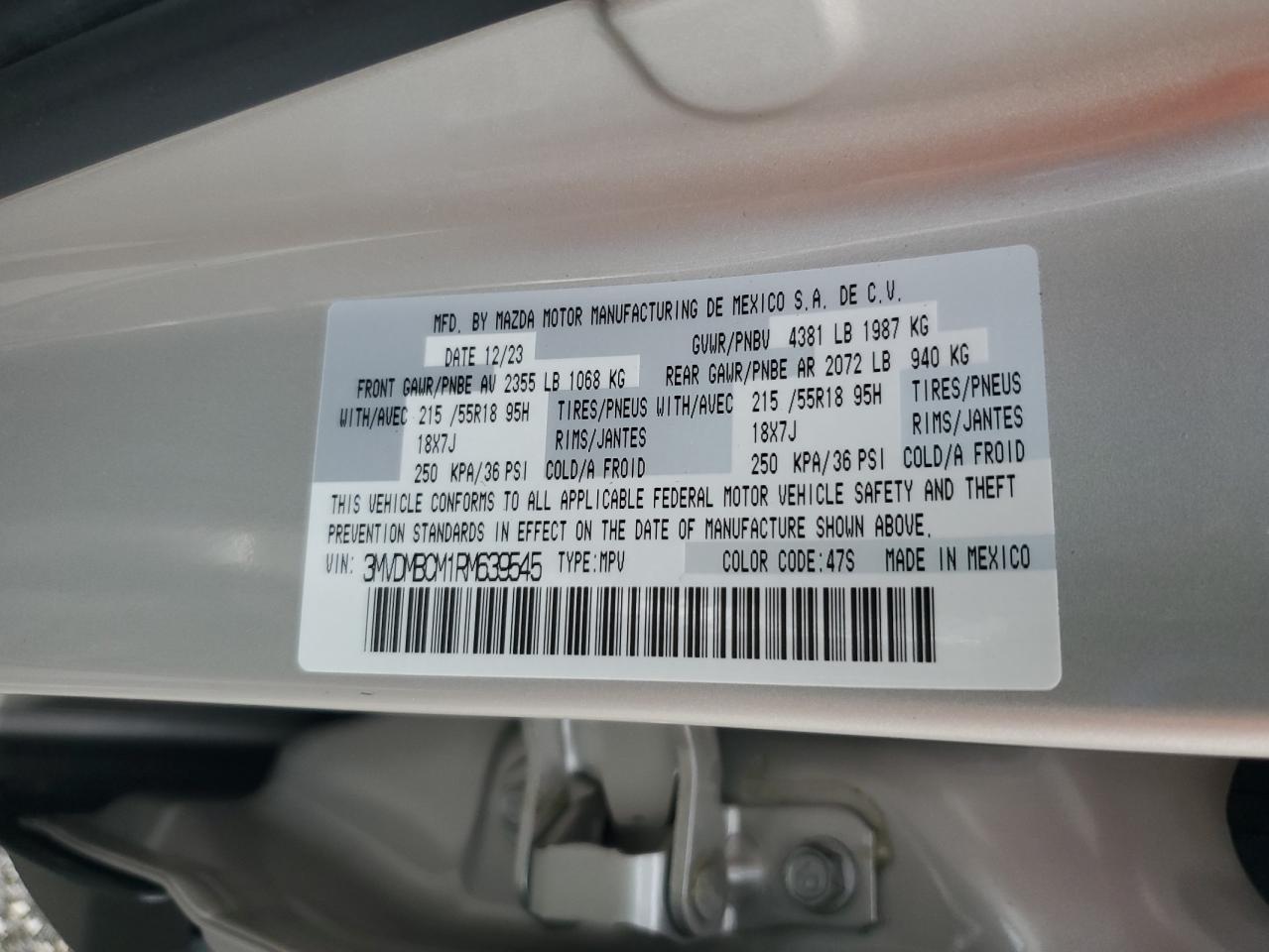 3MVDMBCM1RM639545 2024 Mazda Cx-30 Preferred