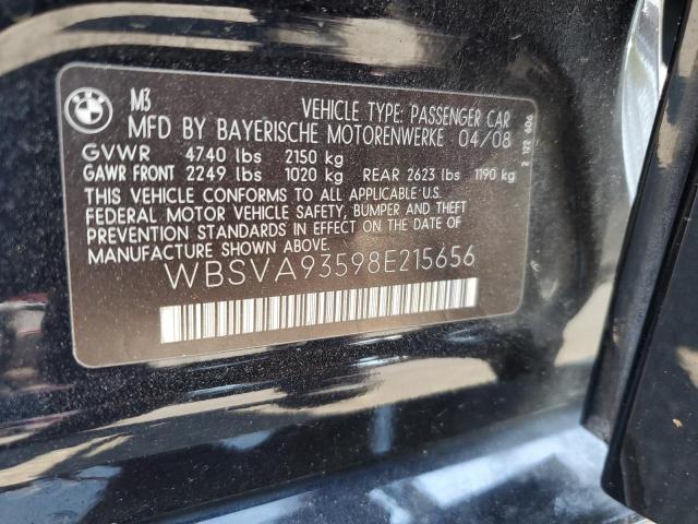 2008 BMW M3 VIN: WBSVA93598E215656 Lot: 59049004
