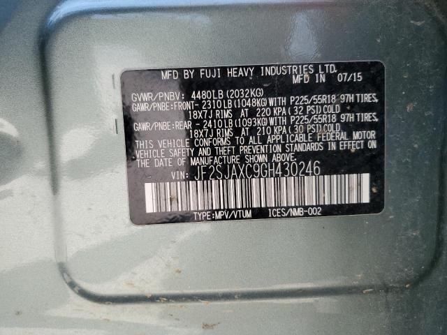 2016 SUBARU FORESTER 2 - JF2SJAXC9GH430246
