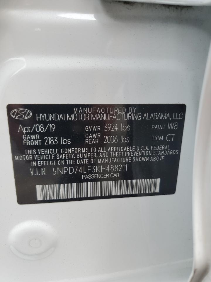 5NPD74LF3KH488211 2019 Hyundai Elantra Se