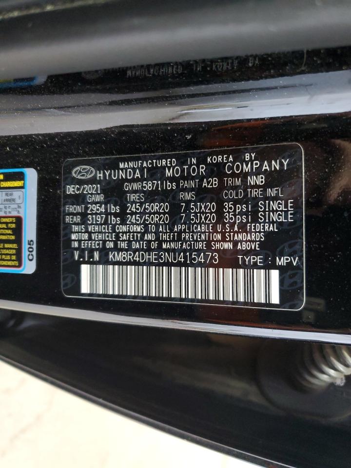 KM8R4DHE3NU415473 2022 Hyundai Palisade Sel