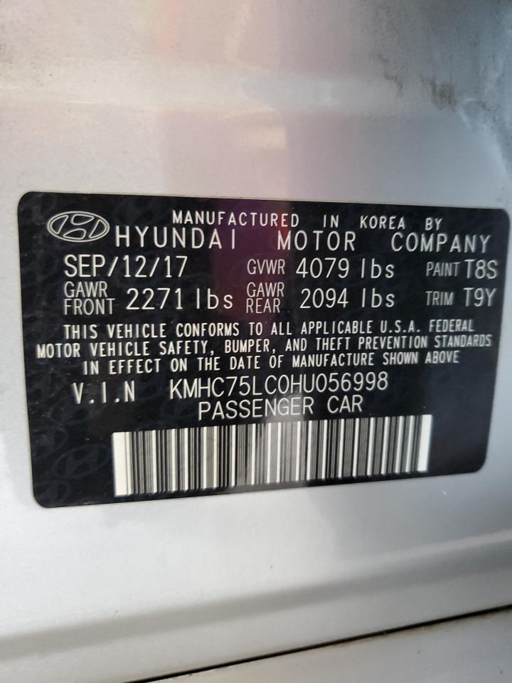 KMHC75LC0HU056998 2017 Hyundai Ioniq Sel