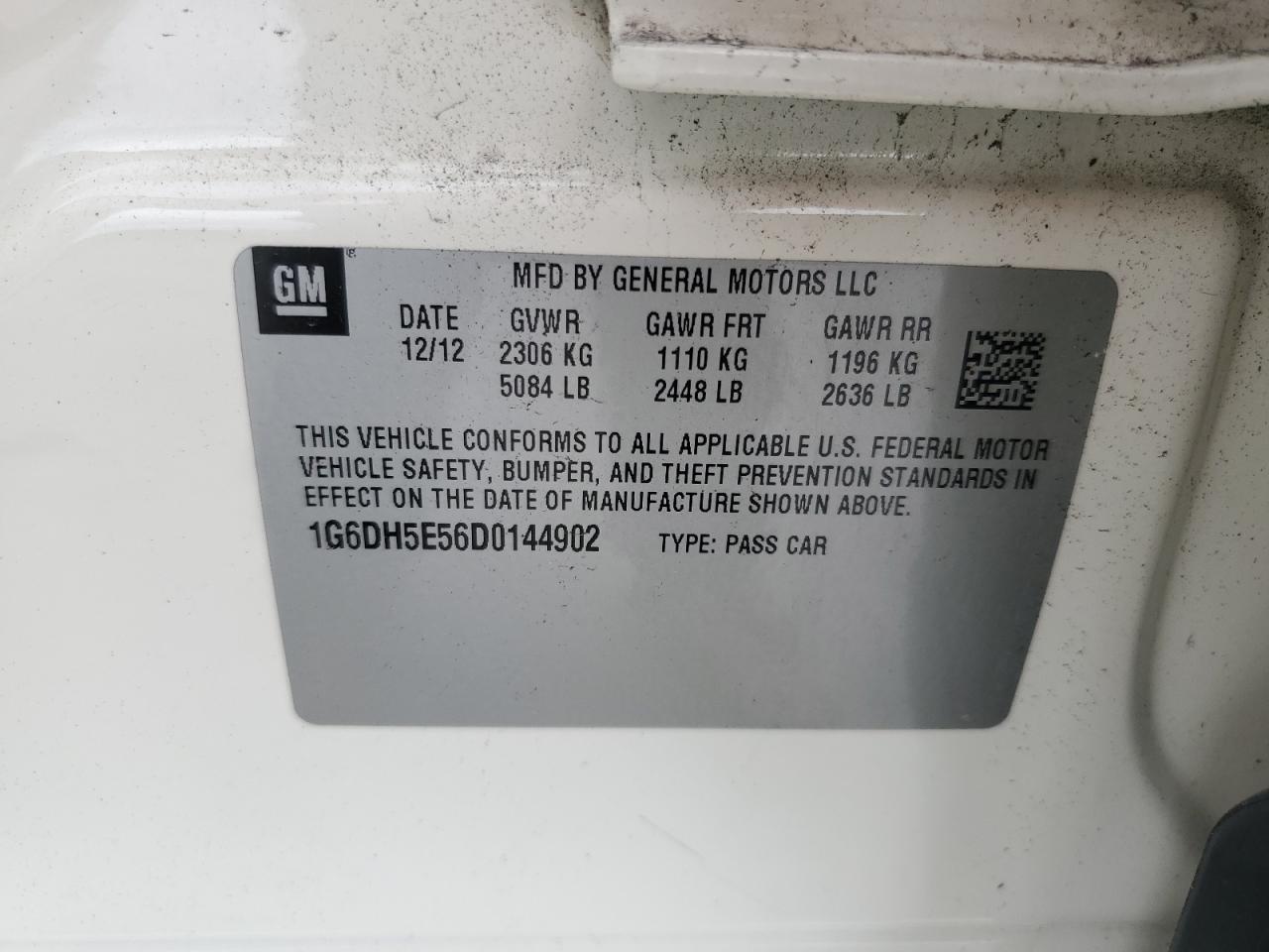 1G6DH5E56D0144902 2013 Cadillac Cts Luxury Collection