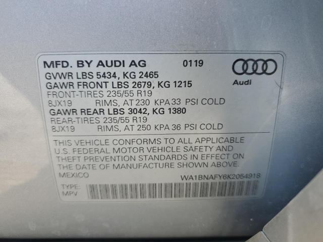 VIN WA1BNAFY6K2054918 2019 Audi Q5, Premium Plus no.13