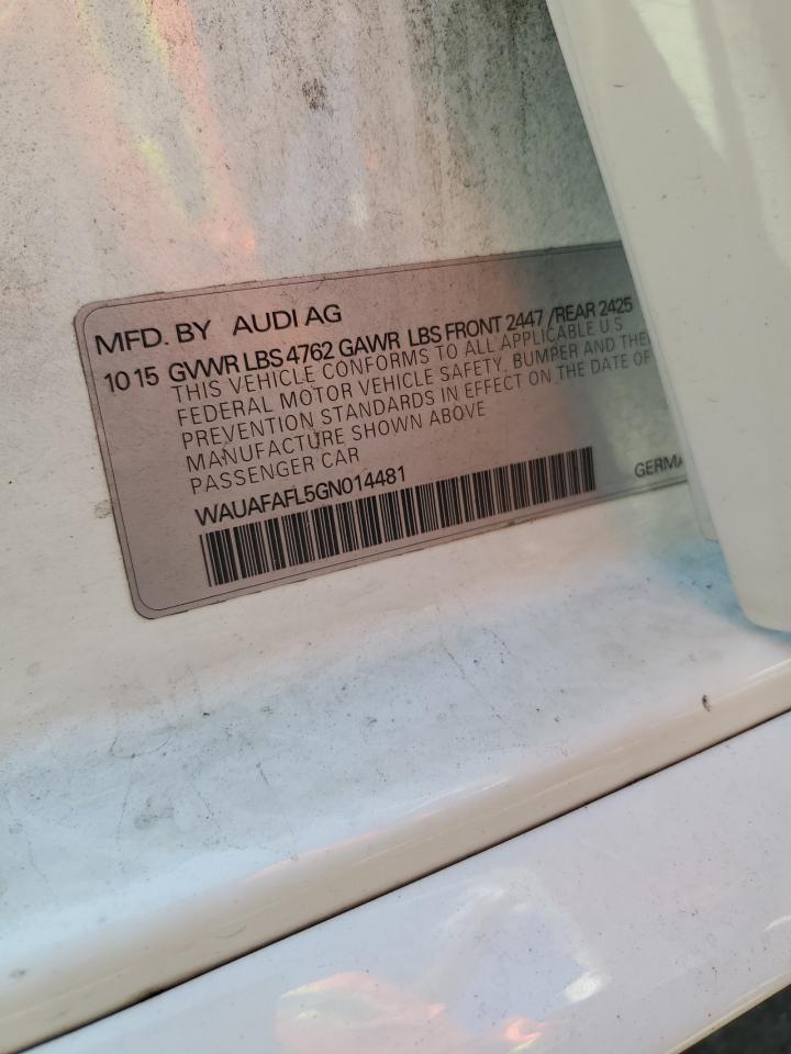 WAUAFAFL5GN014481 2016 Audi A4 Premium S-Line