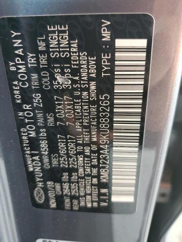 2019 Hyundai Tucson Se VIN: KM8J23A49KU883265 Lot: 59946694