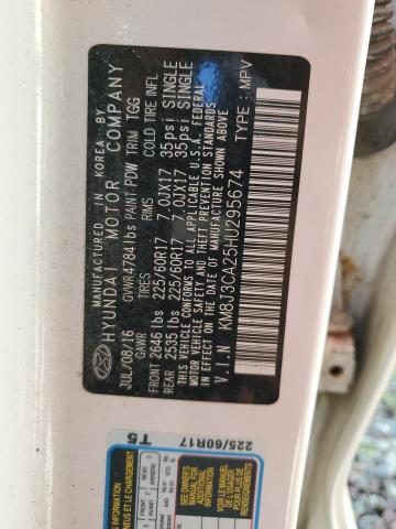 2017 Hyundai Tucson Limited VIN: KM8J3CA25HU295674 Lot: 60730874