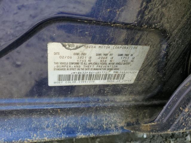 2006 Mazda 3 I VIN: JM1BK32F861485772 Lot: 57611194