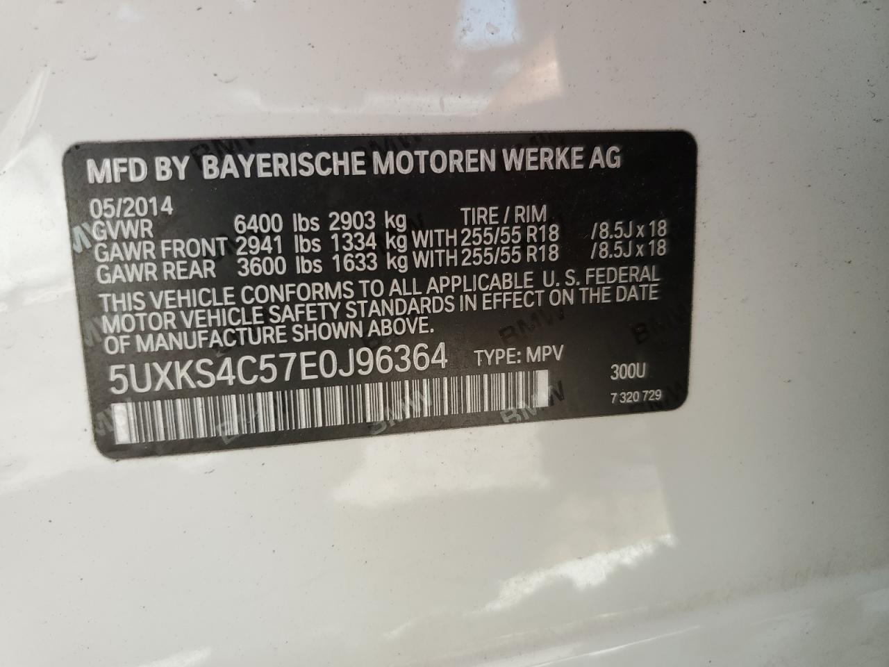 5UXKS4C57E0J96364 2014 BMW X5 xDrive35D